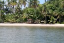 Small cultivated island in river with lovely beaches all around