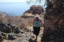 Exploring the ruins of the upper town at Monemvasia.