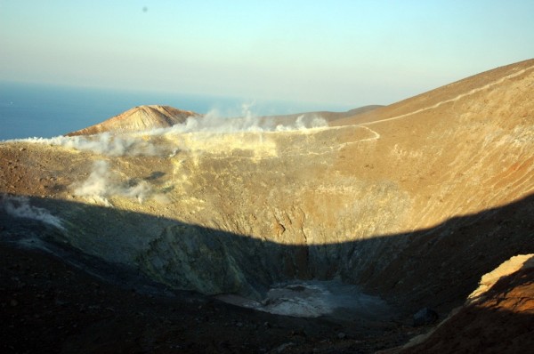 Looking from west across crater