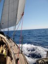 Under way to Sicily in perfect sailing conditions.