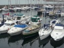 TB moored stern-to in Real Club Nautico, Vigo