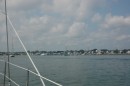 Approaching Edgartown, coming up the channel