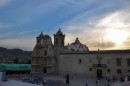 Basilica de la Soledad just as the sun is beginning to set