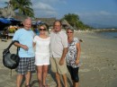 Bill, Deb, myself and Reg- on the beach at La Cruz