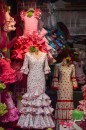 Flamenco dresses in a store window
