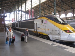 Arriving in Paris by Eurostar - we get to write off the entire trip b/c Rodney was doing research.  ha, ha