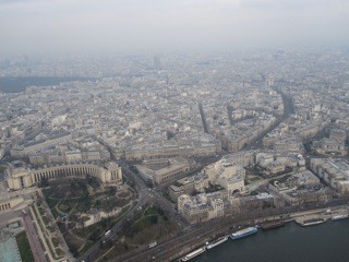 The view of Paris from the top