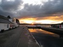 Sunset at the first lock in the Caledonian Canal at Inverness.  Looking toward the Moray Firth