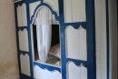 the bed in the parlor of the traditional Breton house on Ile D