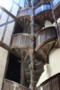 Stairway to upper levels in the lantern house in Morlaix: Maision de la Duchesse Anne
