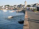 Our dinghy waits for us in the inner harbor at Roscoff