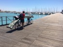 Transporting a sail into the marina at Ragusa