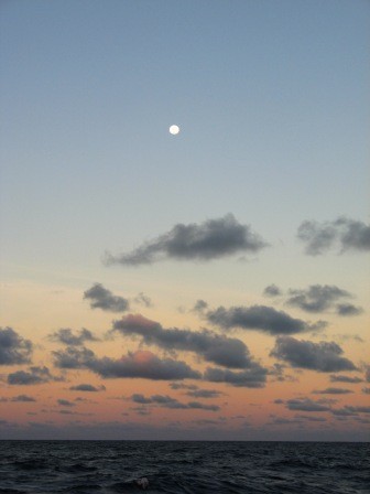 Sunset with a full moon! It was much more spectacular than the photo is showing!