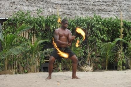 Fire Dancing at Robinson Crusoe Island.