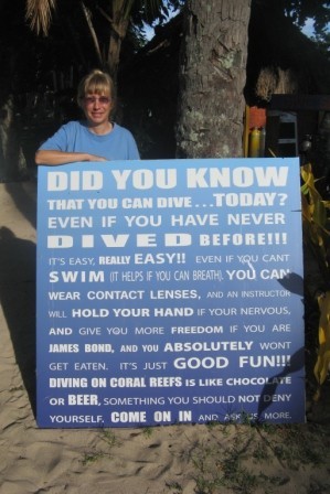 Joan with the cool diving sign.
Robinson Crusoe Island