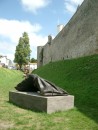 Sculpture in the moat of the chateau at Noirmoutier-en-Ile