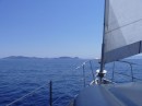 Sardinia in sight after the passage from Menorca