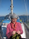 Knitting whilst crossing the Straits