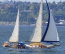Sailing by the office (Jensen Maritime Consultants/Crowley Marine Corporation) on Harbor Island, Seattle, WA.