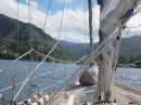 Here is the anchorage in Hiva Oa