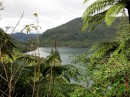 Green Lake, Lake Rotokakahi.  This is sacred to the Maori.  There is no swimming, boating or fishing allowed.  "Tapu"