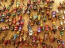 Colourful carvings for sale.
