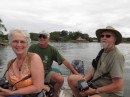 Jeannie, Jim and Jim enjoying the Rio Dulce