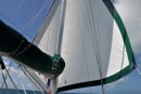 Jim rigged Emerald Seas for wing and wing using our genoa and our staysail. Worked like a charm.