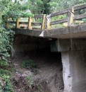 This bridge was seriously damaged in a washout a few weeks ago