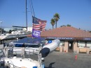 IMG_6038: THIRD DAY sits in Ventura Harboar Boat yard proudly flying the 2007 Baja Ha ha Burgie