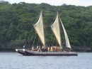 Tranditional Polynesian sailing vessel in Tonga.