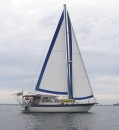 First sail in her new clothes 15-4-12