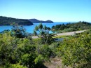 The view over the Brampton Island airstrip to Carlysle Island. It