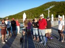 Sundowners on the jetty at Brampton Island - Ron, Owen, Peter, Erica, Tina, Debbie, Mary, Gail, Ian, Derek, Dennis.. 2-8-12