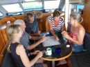 The start of a VERY competitive game of SEQUENCE on board "Onagain". Stokes Bay, Melbourne Cup day, 6-11-12.