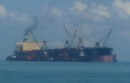 Bulk carrier loading bauxite offshore from Bintan. 7-11-13
