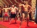 Maori are fierce warriors and they commemorate their participation in world and regional wars with a rifle dance