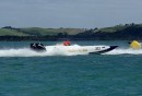 One of the high speed motorboats during a race in March