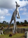 Carved kangaroo near Zeehan