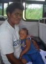 Two of the  riders on the bus to Labasa on the north shore