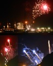 American July 4th fireworks seen from the boat.

Le 4 juillet- fete nationale americaine- a ete celebre en bonne et due forme, avec le soir, un beau feu d