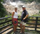 Now we made it to the only drive-in volcano in the Caribbean.  These sulpur springs haevn