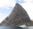 Petit Piton height 2460 feet from the right hand side of our dinning room.  It