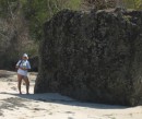 Chapman Bay, Union Island on the beach next to this incredible almost perfectly square pice of volcanic rock.  How did it get there?