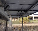 10 x Fishing Rod rack mounted bellow solar array.