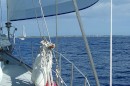 Approaching Great Inagua, Pendragon in front