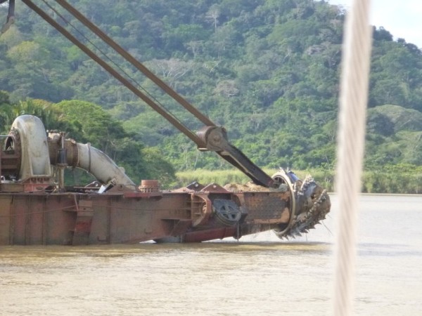 The auger bit on this dredge was about 8 feet in diameter