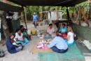 After presenting our gift of kava to the chief we were introduced to some of the families who promptly began to feed us.
