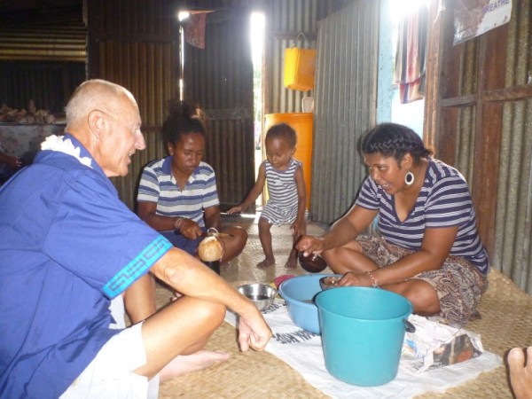 Our friends held a kava ceremony and dinner for us the evening we left.  A dozen or so villagers came to say farewell.