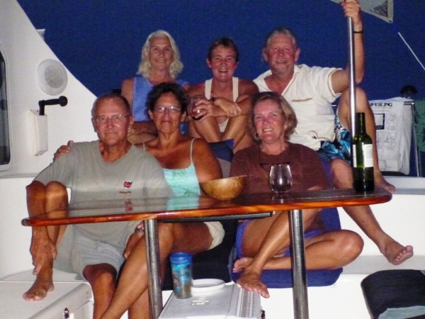 We have mostly sailed in company with this gang of pirates since Guatemala. Top middle is Chery from Interlude,  Ann and husband Tony off Pavo Real, lower rt is Karen off of Interlude.  Cheryl and Karen will be crossing the Pacific with us.